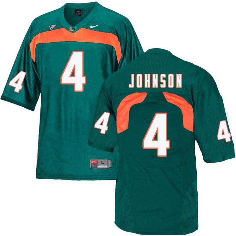 Nike Miami Hurricanes #4 Jaquan Johnson College Football Jerseys Sale-Green